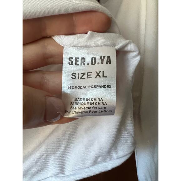 NWT Revolve SER.O.YA Women's Artemis Twist Neck Cutout Blouse Top White Size XL - Picture 9 of 11